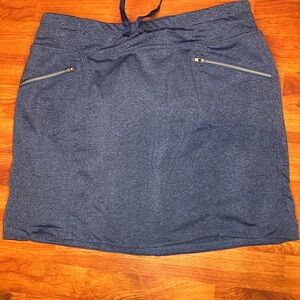 Tangerine Navy Workout Mini Skirt with Built-in shorts